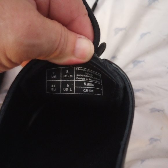 Dr Martens 14345 Sort Sko Black Leather Oxford Lace Loafer Shoes Grunge NWOT - Picture 7 of 7